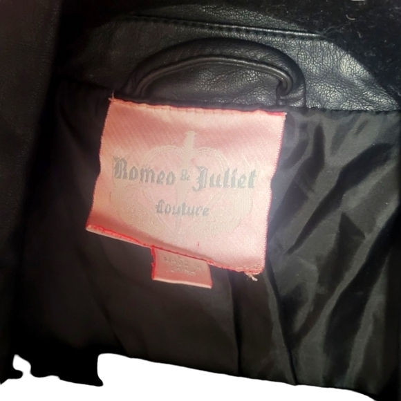 NWT Romeo & Juliet Couture Black Moto Jacket Faux Leather / Fur Sz Large - Picture 2 of 9